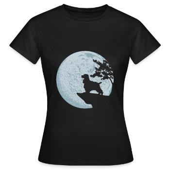 Cocker Spaniel chien de pleine lune amour nature cadeau - T-shirt Femme - noir - Devant - AI Model Female 172 dark (172cm)