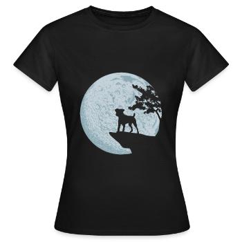 Cadeau d'amour de chien de pleine lune Jack Russell Terrier - T-shirt Femme - noir - Devant - AI Model Female 172 dark (172cm)