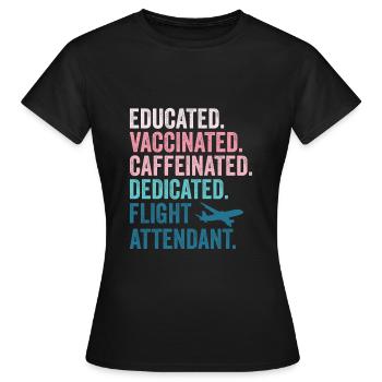 Flight Attendant Flight Attendant Flight Attendant - Women's T-Shirt - black - Front - AI Model Female 172 dark (172cm)
