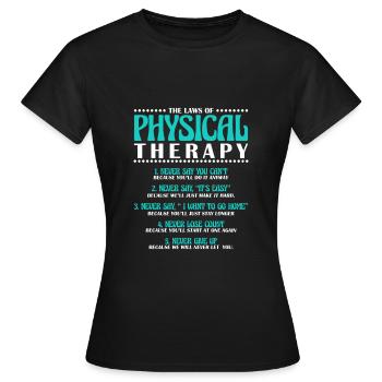 Physiothérapie Physiothérapie Physiothérapeute - T-shirt Femme - noir - Devant - AI Model Female 172 dark (172cm)