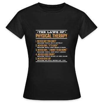 Physiothérapie Physiothérapie Profession de physiothérapeute - T-shirt Femme - noir - Devant - AI Model Female 172 dark (172cm)