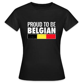 Proud to be Belgian Belgian flag - Women's T-Shirt - black - Front - AI Model Female 172 dark (172cm)