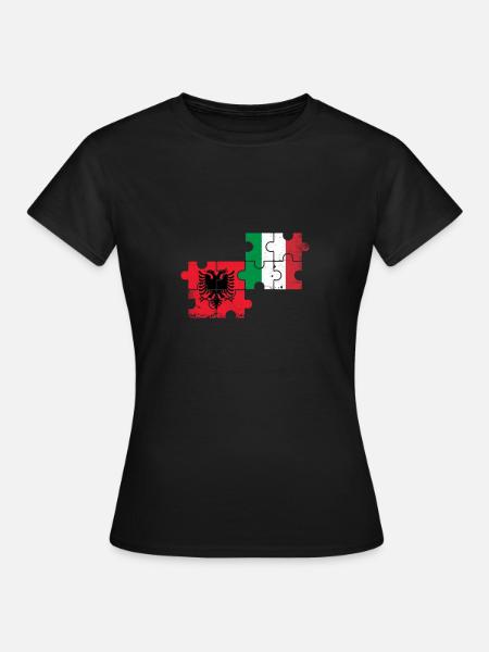 Albania Italia Bandiera Albanesi Italiani - Maglietta da donna - nero