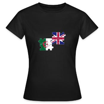 Algerien Britische Flagge Britisch Algerisch - Frauen T-Shirt - Schwarz - Vorne - AI Model Female 172 dark (172cm)
