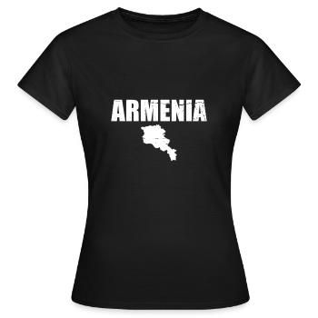 Armenia Vintage Armenien Karte Armenier - Frauen T-Shirt - Schwarz - Vorne - AI Model Female 172 dark (172cm)
