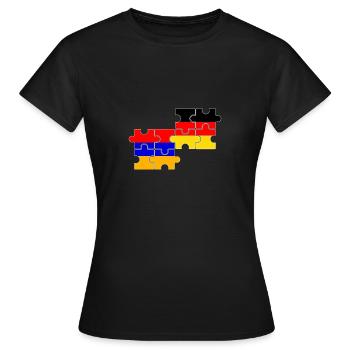 Armenien Deutschland Flagge Deutsch Armenier - Frauen T-Shirt - Schwarz - Vorne - AI Model Female 172 dark (172cm)