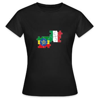 Ethiopia Italy Flag Ethiopia - Women's T-Shirt - black - Front - AI Model Female 172 dark (172cm)