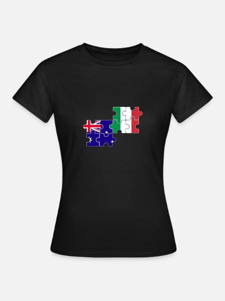 Australia Italia Bandiera Italiano Australiano - Maglietta da donna - nero