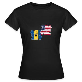 Barbados USA Flag American Barbados - Women's T-Shirt - black - Front - AI Model Female 172 dark (172cm)