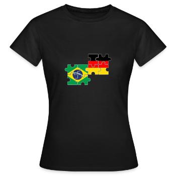 Brasilien Deutschland Flagge Deutsch Brasilianer - Frauen T-Shirt - Schwarz - Vorne - AI Model Female 172 dark (172cm)