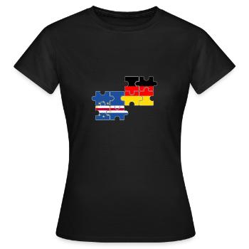 Cape Verde Germany Flag German Cape Verde - Women's T-Shirt - black - Front - AI Model Female 172 dark (172cm)