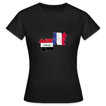 Irak Frankreich Flagge Französisch Iraker - Frauen T-Shirt - Schwarz - Vorne - AI Model Female 172 dark (172cm)