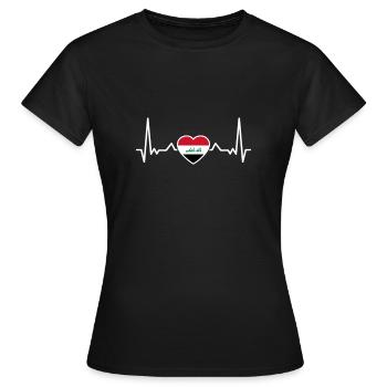 Irak Herzschlag Irakische Flagge Iraker - Frauen T-Shirt - Schwarz - Vorne - AI Model Female 172 dark (172cm)