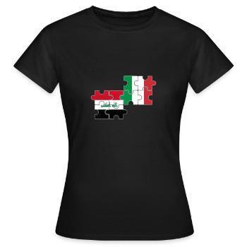 Irak Italien Flagge Italienisch Iraker - Frauen T-Shirt - Schwarz - Vorne - AI Model Female 172 dark (172cm)