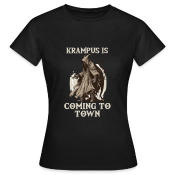 Krampus T-Shirt The sinister Christmas custom. - Women's T-Shirt - black - Front - AI Model Female 172 dark (172cm)
