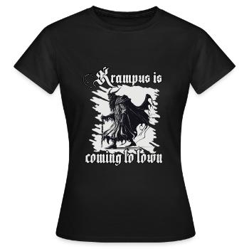 Horror Krampus T-Shirt dunkle Seite der Weihnacht - Frauen T-Shirt - Schwarz - Vorne - AI Model Female 172 dark (172cm)
