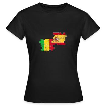 Mali Spanien Vintage Flagge Spanisch Malier - Frauen T-Shirt - Schwarz - Vorne - AI Model Female 172 dark (172cm)