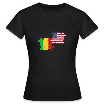 Mali USA Flagge Amerikaner Malier - Frauen T-Shirt - Schwarz - Vorne - AI Model Female 172 dark (172cm)