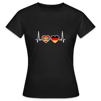Grenade Grenade Grenade Heartbeat Flag de Grenade - T-shirt Femme - noir - Devant - AI Model Female 172 dark (172cm)