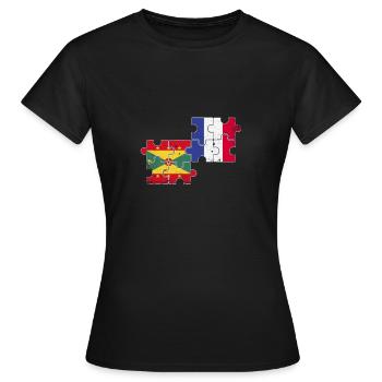 Grenade Grenade Grenade Drapeau Vintage de la Grenade - T-shirt Femme - noir - Devant - AI Model Female 172 dark (172cm)