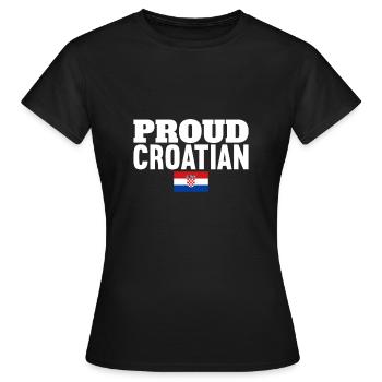 Fier croate Croatie Drapeau croate Croate - T-shirt Femme - noir - Devant - AI Model Female 172 dark (172cm)
