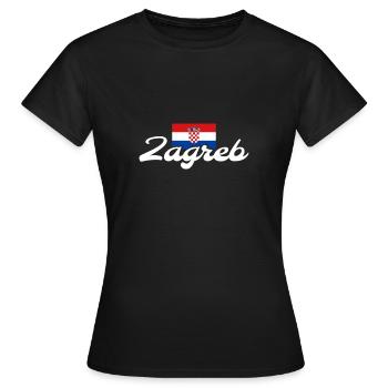 Zagreb Croatie Drapeau croate Croate - T-shirt Femme - noir - Devant - AI Model Female 172 dark (172cm)