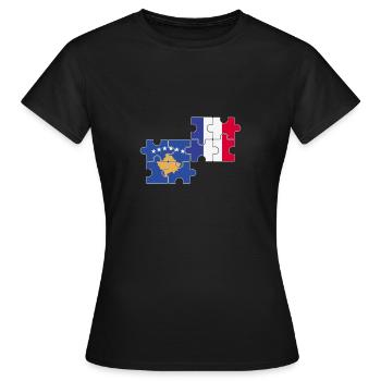 Kosovo France Drapeau Kosovars français - T-shirt Femme - noir - Devant - AI Model Female 172 dark (172cm)
