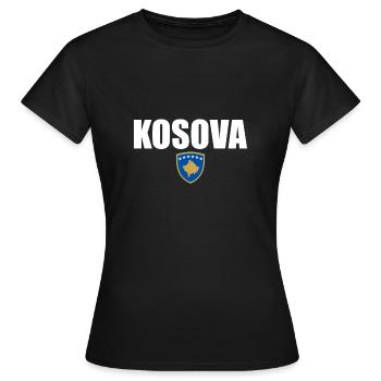 Kosova Kosovo Kosovarische Flagge Kosovare - Frauen T-Shirt - Schwarz - Vorne - AI Model Female 172 dark (172cm)