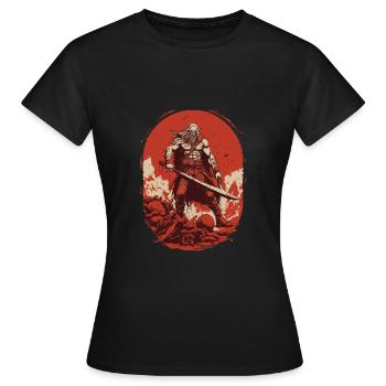 Fraternité des Vikings unis dans la bravoure - T-shirt Femme - noir - Devant - AI Model Female 172 dark (172cm)