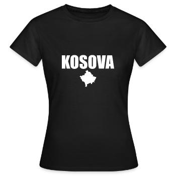 Kosova Kosovo Kosovarische Karte Kosovare - Frauen T-Shirt - Schwarz - Vorne - AI Model Female 172 dark (172cm)