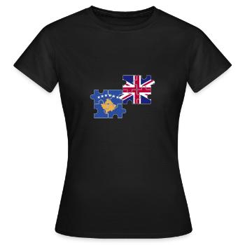 Kosovo Drapeau du Royaume-Uni Kosovar britannique - T-shirt Femme - noir - Devant - AI Model Female 172 dark (172cm)