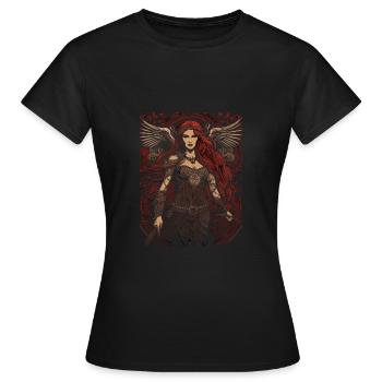 Glorious Valkyrie, héraut de la saga nordique - T-shirt Femme - noir - Devant - AI Model Female 172 dark (172cm)