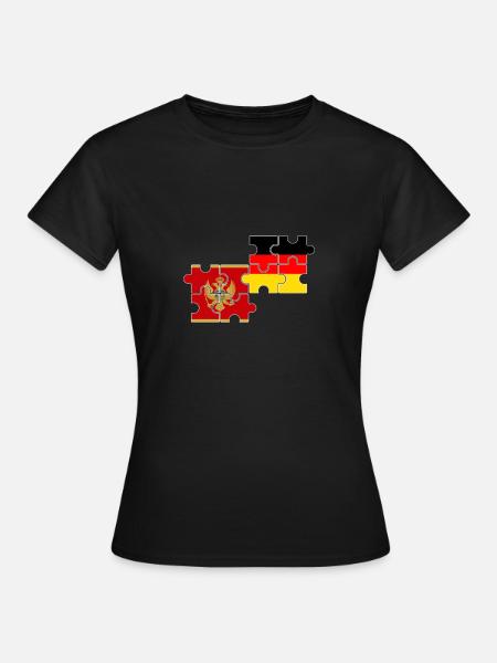 Montenegro Deutschland Flagge Montenegriner - Frauen T-Shirt - Schwarz