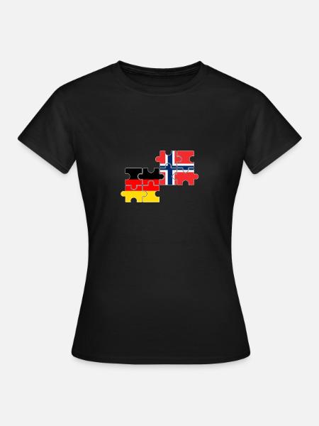 Norwegen Deutschland Flagge Deutsch Norweger - Frauen T-Shirt - Schwarz