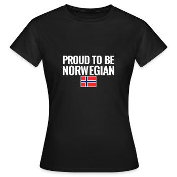 Proud To Be Norwegian Norway Norwegian Flag - Women's T-Shirt - black - Front - AI Model Female 172 dark (172cm)
