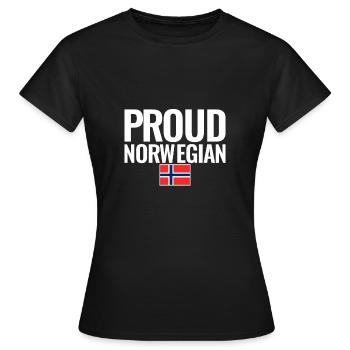 Proud Norwegian Norway Norwegian Flag - Women's T-Shirt - black - Front - AI Model Female 172 dark (172cm)