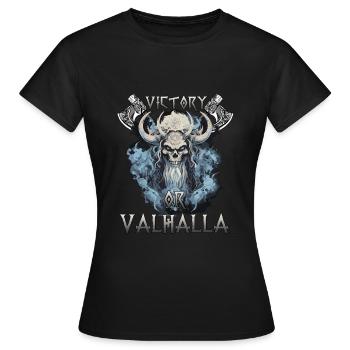 Valhalla Warrior : le cadeau pour les fans d’Asgard - T-shirt Femme - noir - Devant - AI Model Female 172 dark (172cm)