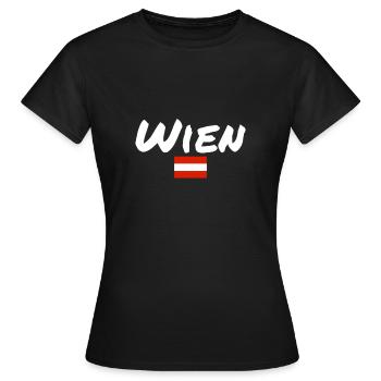 Vienne, Autriche, Drapeau, Autriche, Autriche - T-shirt Femme - noir - Devant - AI Model Female 172 dark (172cm)