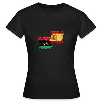 Libyen Spanien Vintage Flagge Spanisch Libyer - Frauen T-Shirt - Schwarz - Vorne - AI Model Female 172 dark (172cm)
