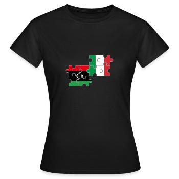 Libyen Italien Flagge Italienisch Libyer - Frauen T-Shirt - Schwarz - Vorne - AI Model Female 172 dark (172cm)