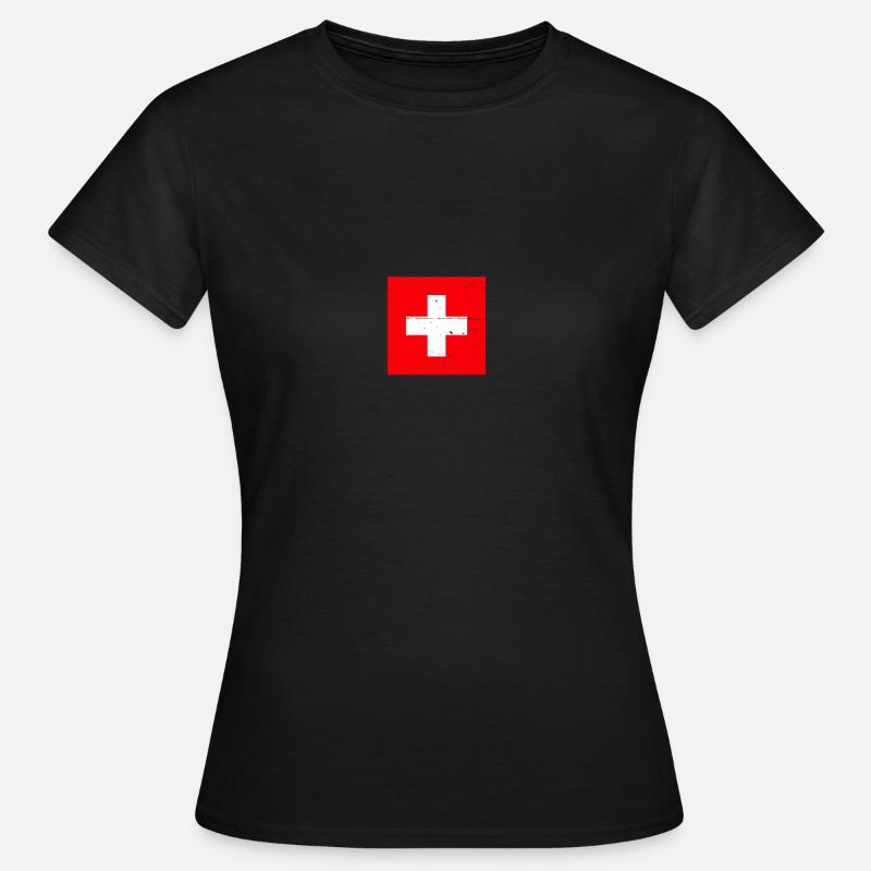 Schweiz Schweizerische Flagge Schweizer - Frauen T-Shirt - Schwarz