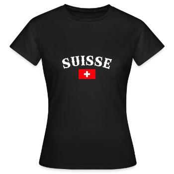 Suisse Suisse Drapeau suisse Suisse - T-shirt Femme - noir - Devant - AI Model Female 172 dark (172cm)