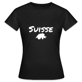 Suisse Suisse Carte Suisse Suisse - T-shirt Femme - noir - Devant - AI Model Female 172 dark (172cm)