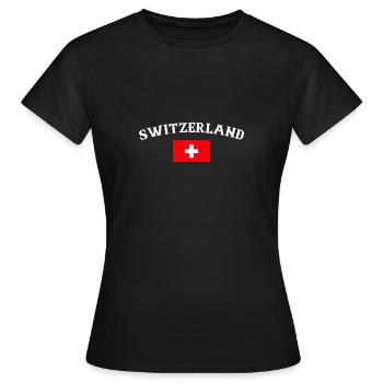 Suisse Suisse Drapeau suisse Suisse - T-shirt Femme - noir - Devant - AI Model Female 172 dark (172cm)