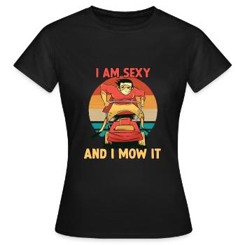 Cadeau de jardinier tondeuse à gazon dire de - T-shirt Femme - noir - Devant - AI Model Female 172 dark (172cm)