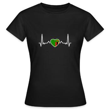 Zambie Heartbeat Drapeau de la Zambie Zambien - T-shirt Femme - noir - Devant - AI Model Female 172 dark (172cm)