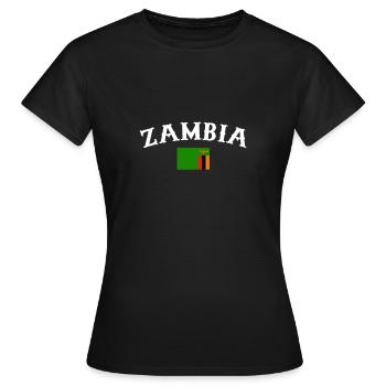 Zambie Zambie Drapeau de la Zambie - T-shirt Femme - noir - Devant - AI Model Female 172 dark (172cm)