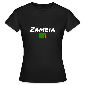 Zambie Zambie Drapeau de la Zambie - T-shirt Femme - noir - Devant - AI Model Female 172 dark (172cm)