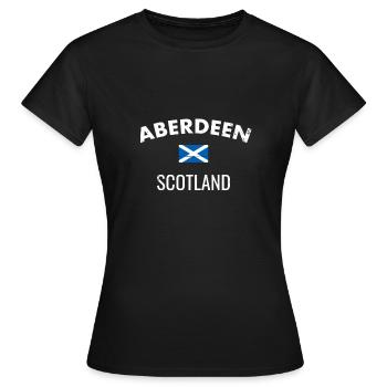 Aberdeen Scotland Schottland Schottische Schotte - Frauen T-Shirt - Schwarz - Vorne - AI Model Female 172 dark (172cm)
