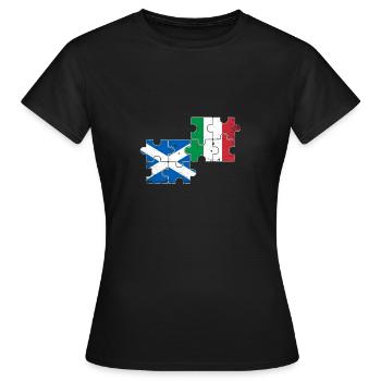 Schottland Italien Vintage Flagge Schotte - Frauen T-Shirt - Schwarz - Vorne - AI Model Female 172 dark (172cm)